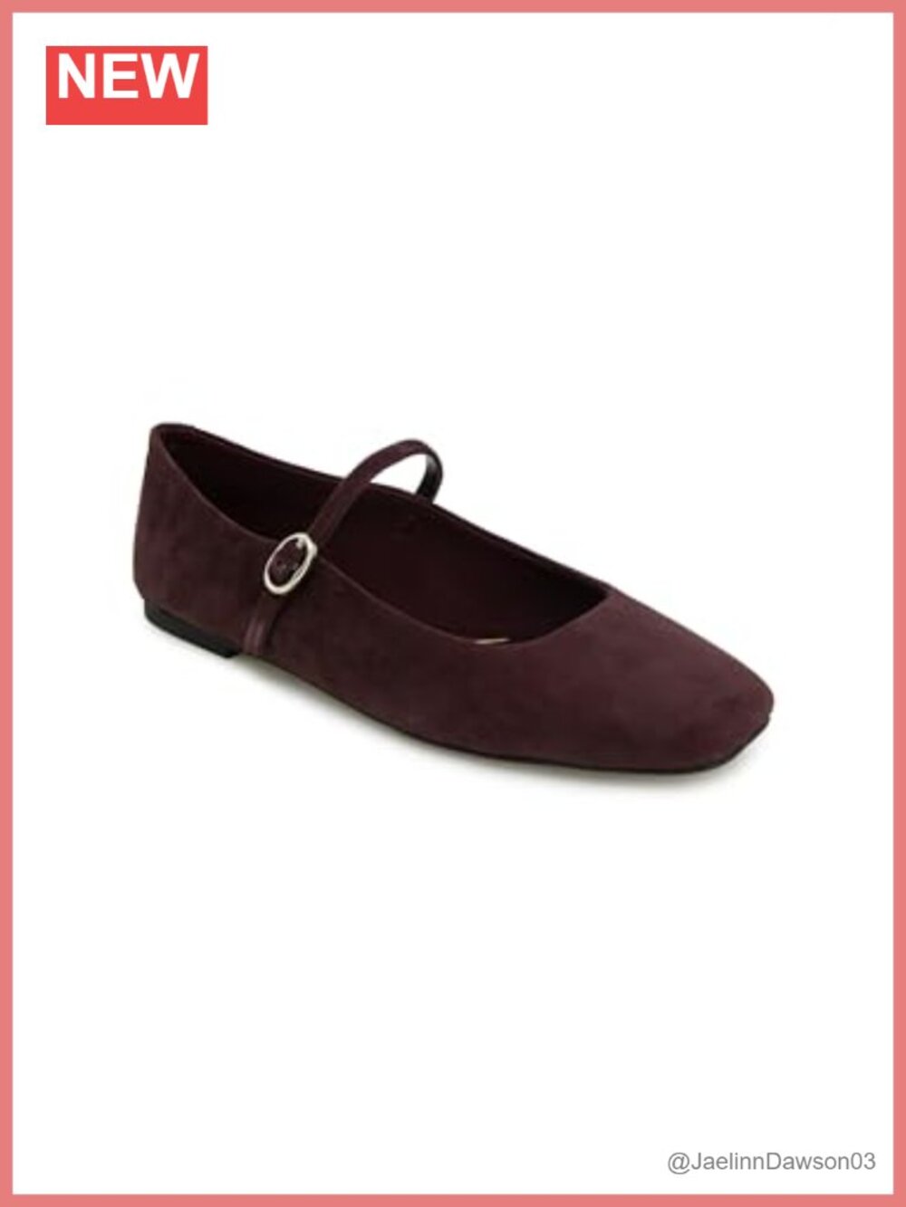 Suede Mary Jane Flat with Cushioned Insole Adjustable Strap